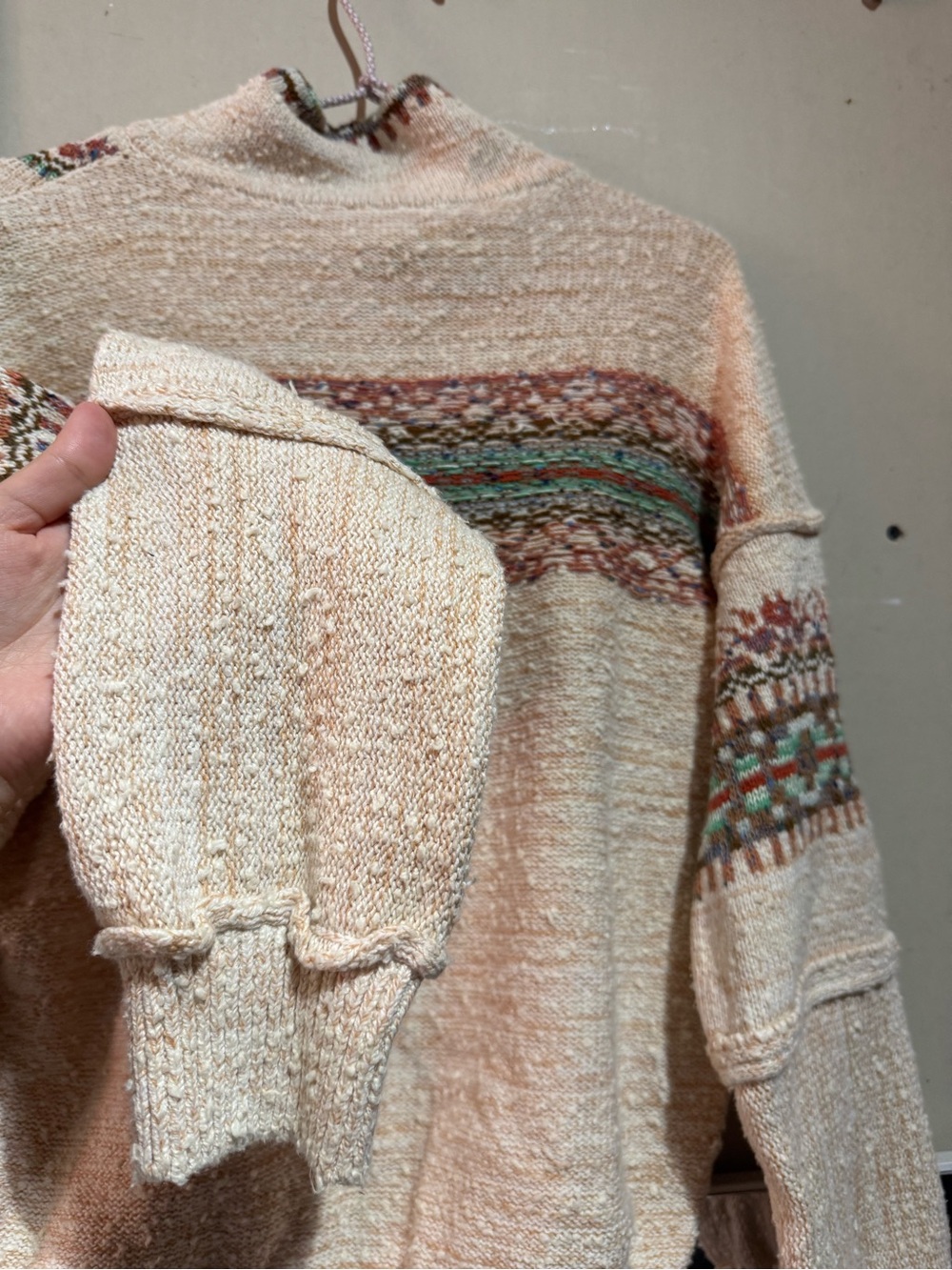 Women’s Pilcro by anthropology coastal pullover size XS in cream multi-colored - Picture 9 of 12